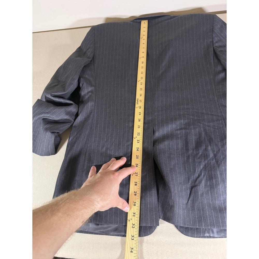 Brooks Brothers Suit Size 42L 36" Waist Black Pleated Pants Pinstripe 2 Piece - Picture 7 of 16